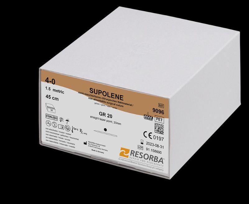 Суполен USP2-0 зелений, довжина 90см, дві колючі голки 17мм, 1/2 кола